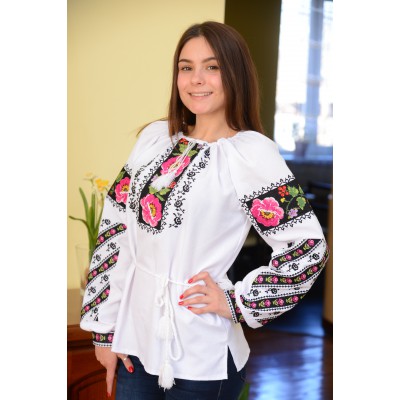Embroidered blouse "Peonies Painting"
